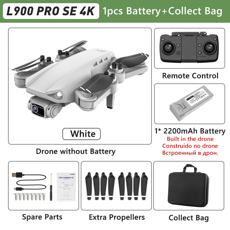 Lightning-Zap SkyVoyager L900 Pro 4K GPS Drone with Dual Camera, 5G WiFi, Brushless Motor, and Foldable Design - LightningZap