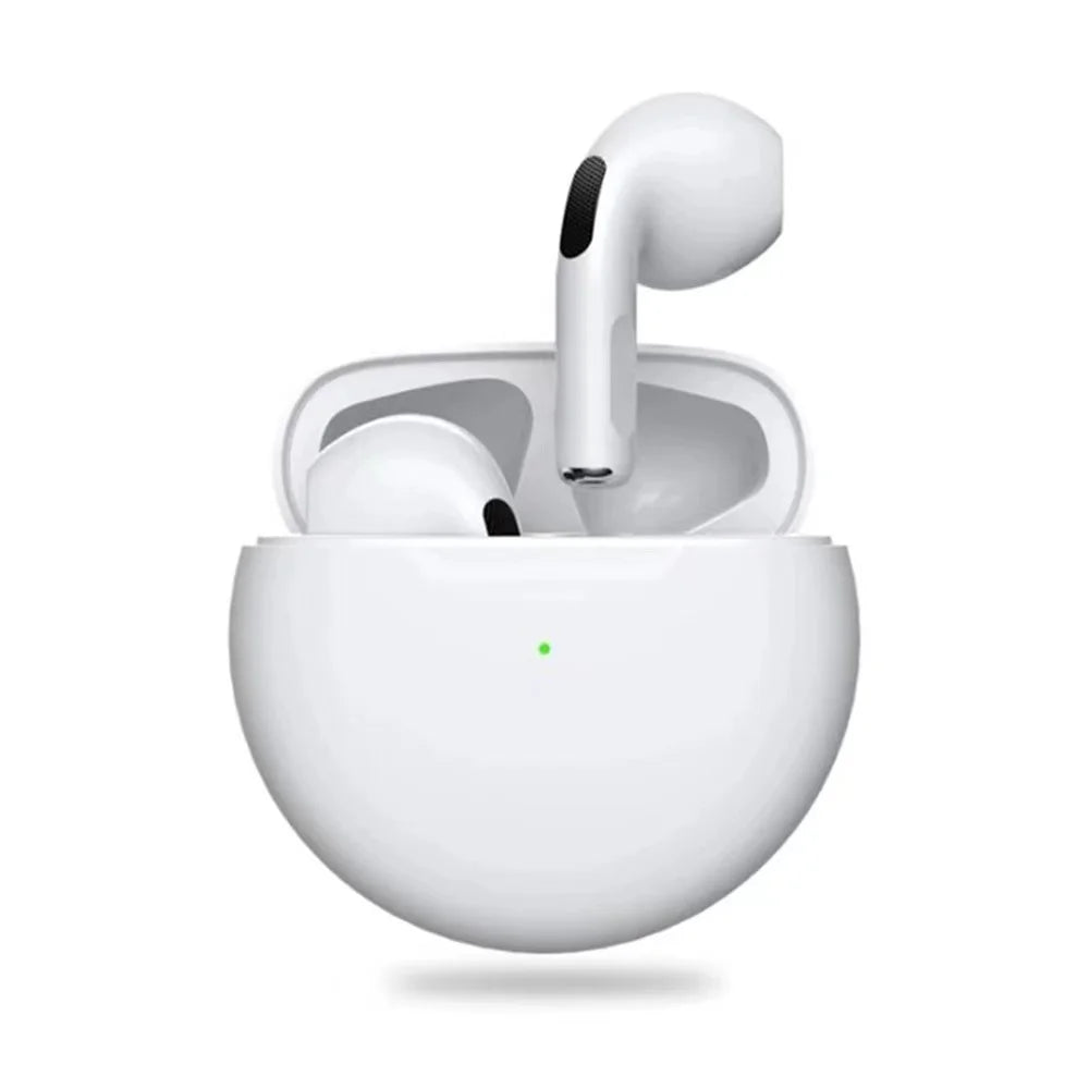 Pro 6 TWS Wireless Earbuds with Mic – Bluetooth Sports Headset for iPhone & Xiaomi - LightningZap