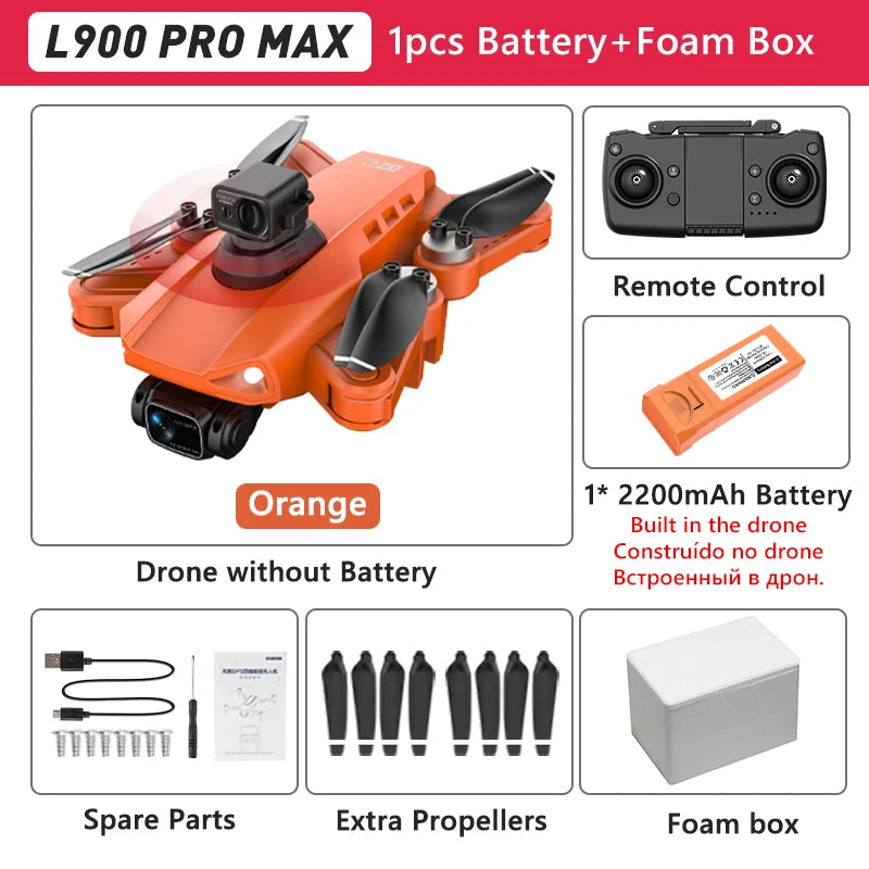 Lightning-Zap SkyVoyager L900 Pro 4K GPS Drone with Dual Camera, 5G WiFi, Brushless Motor, and Foldable Design - LightningZap