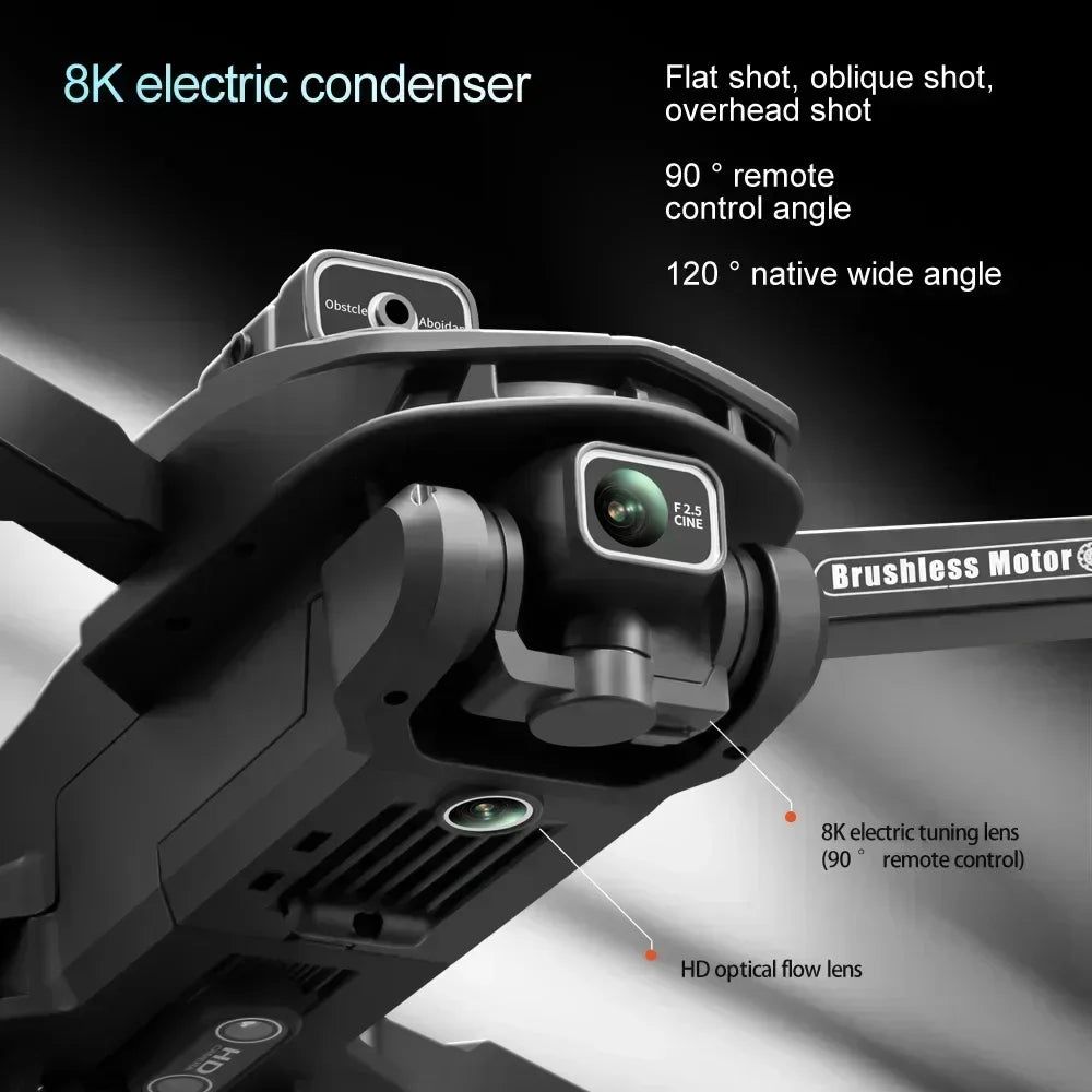 Lightning-Zap Bexine Falcon V168 Professional 8K Drone with Triple Camera, GPS, Wide-Angle Lens & Obstacle Avoidance - LightningZap
