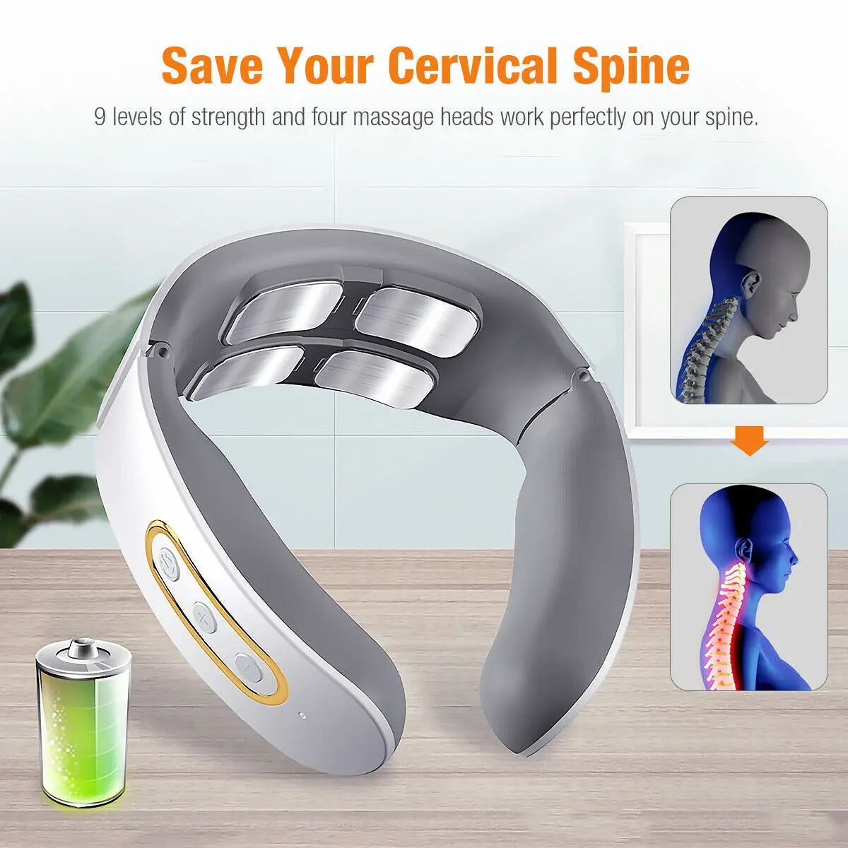 Electric Neck and Shoulder Massager with Heat & TENSE Therapy - LightningZap