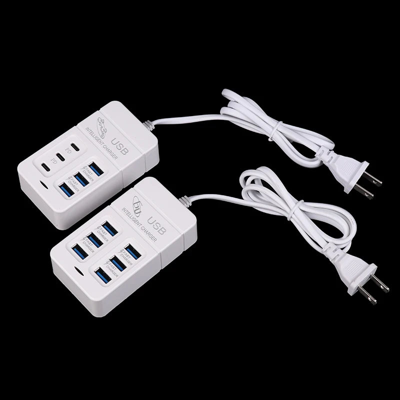 6-Port USB Wall Charger, 35W PD Type-C Fast Charging Hub – US Plug - LightningZap