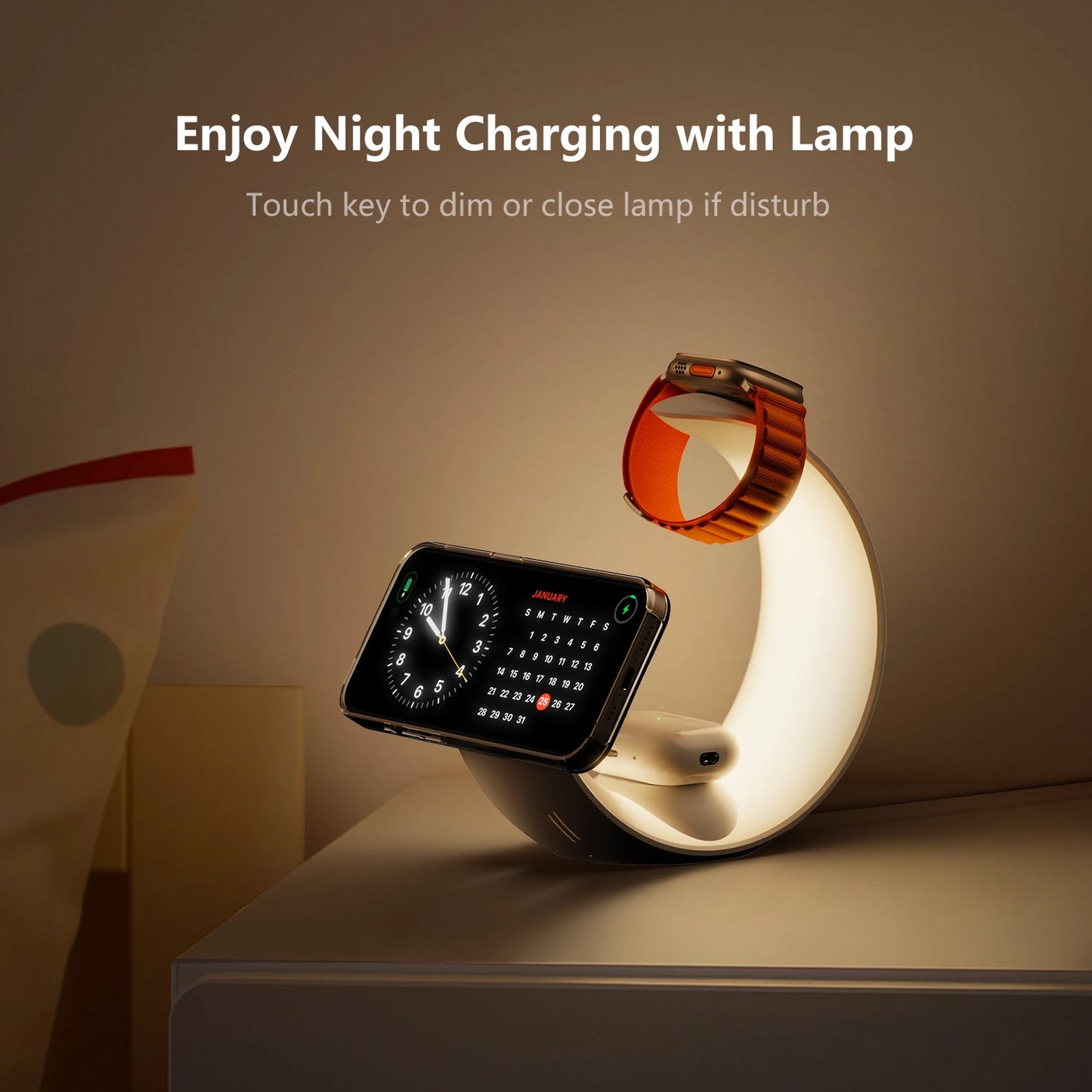4-in-1 MagSafe Wireless Charger with RGB Moon Night Light - LightningZap