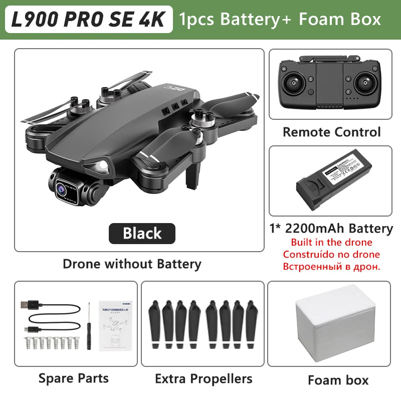 Lightning-Zap SkyVoyager L900 Pro 4K GPS Drone with Dual Camera, 5G WiFi, Brushless Motor, and Foldable Design - LightningZap