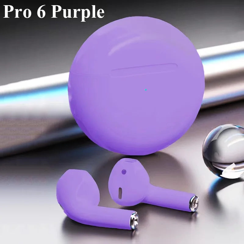 Pro 6 TWS Wireless Earbuds with Mic – Bluetooth Sports Headset for iPhone & Xiaomi - LightningZap