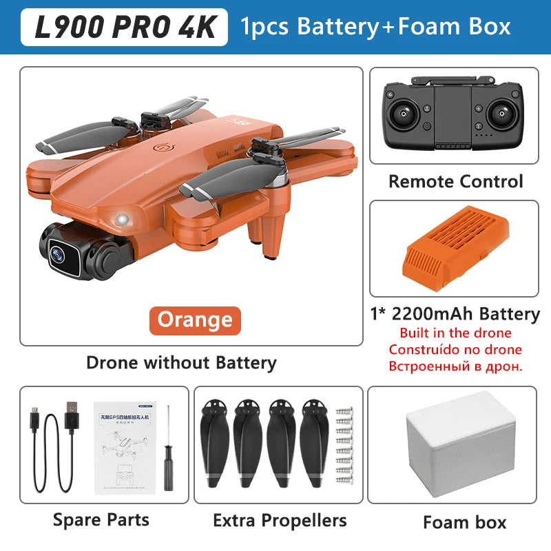 Lightning-Zap SkyVoyager L900 Pro 4K GPS Drone with Dual Camera, 5G WiFi, Brushless Motor, and Foldable Design - LightningZap