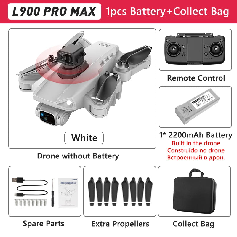 Lightning-Zap SkyVoyager L900 Pro 4K GPS Drone with Dual Camera, 5G WiFi, Brushless Motor, and Foldable Design - LightningZap