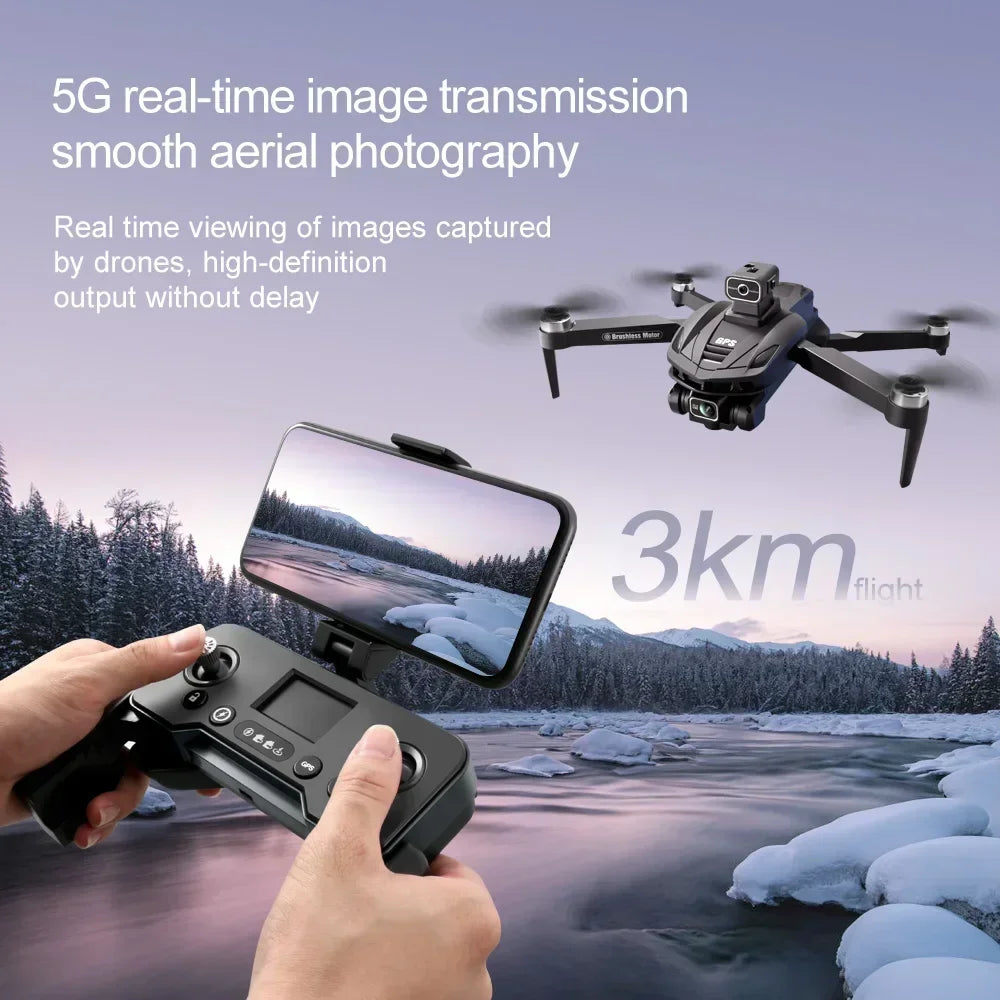 Lightning-Zap Bexine Falcon V168 Professional 8K Drone with Triple Camera, GPS, Wide-Angle Lens & Obstacle Avoidance - LightningZap