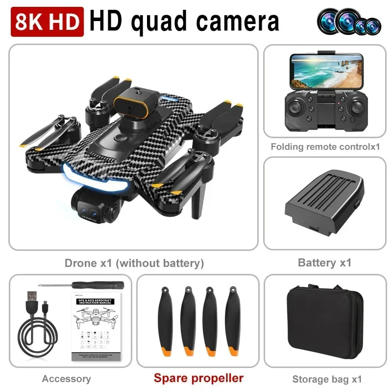 Lightning-Zap AeroVision P17 8K 5G GPS Pro Drone | 4-Camera HD Aerial Photography with Obstacle Avoidance - LightningZap
