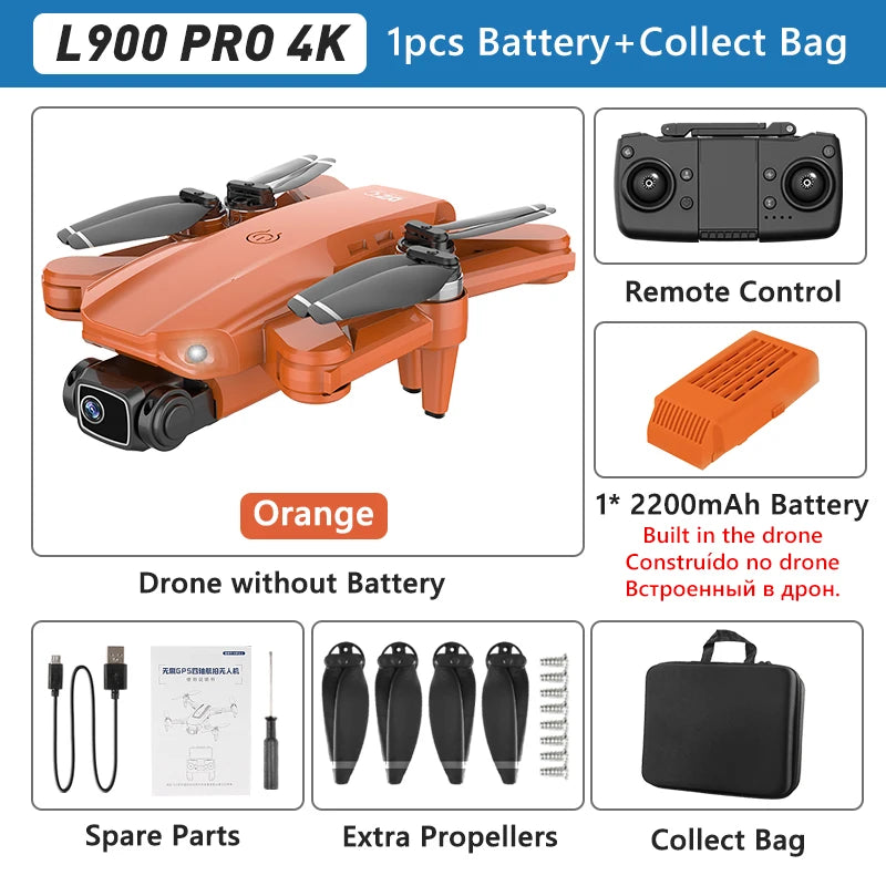 Lightning-Zap SkyVoyager L900 Pro 4K GPS Drone with Dual Camera, 5G WiFi, Brushless Motor, and Foldable Design - LightningZap