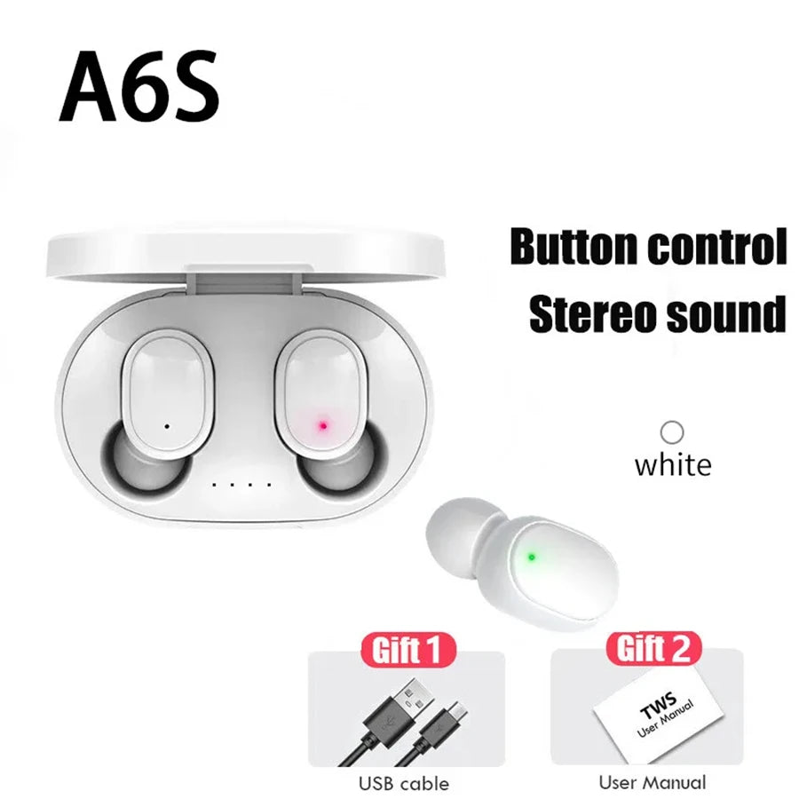A6S Bluetooth 5.0 In-Ear TWS Waterproof Sports Earbuds with Mic - LightningZap