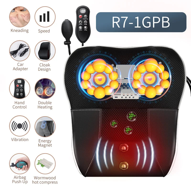 Jinkairui Electric Shiatsu Neck & Back Massager with Heat & Vibration - LightningZap