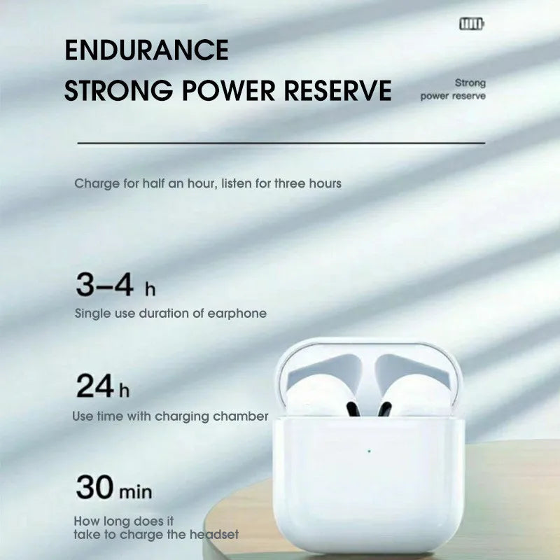 Pro 4 TWS Wireless Headphones Earphone Bluetooth-compatible 5.3 Waterproof Headset with Mic for Xiaomi iPhone Pro4 Earbuds - LightningZap
