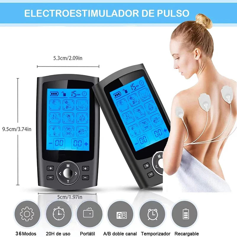 36-Mode EMS TENS Muscle Stimulator for Pain Relief Therapy - LightningZap