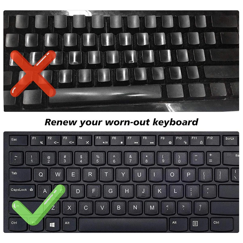 Multilingual Keyboard Stickers for PC & Laptop – English, Spanish, Italian, Korean, Black Background - LightningZap