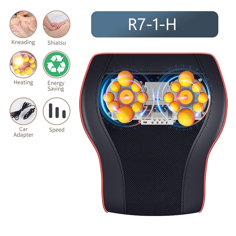 Jinkairui Electric Shiatsu Neck & Back Massager with Heat & Vibration - LightningZap