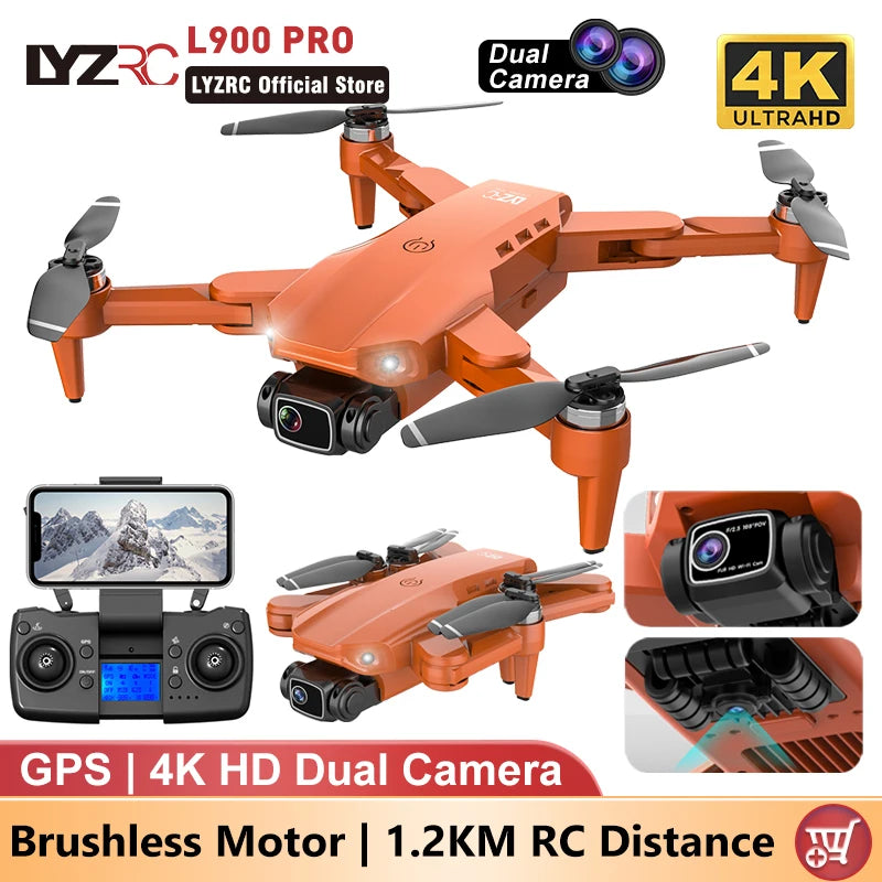 Lightning-Zap SkyVoyager L900 Pro 4K GPS Drone with Dual Camera, 5G WiFi, Brushless Motor, and Foldable Design - LightningZap