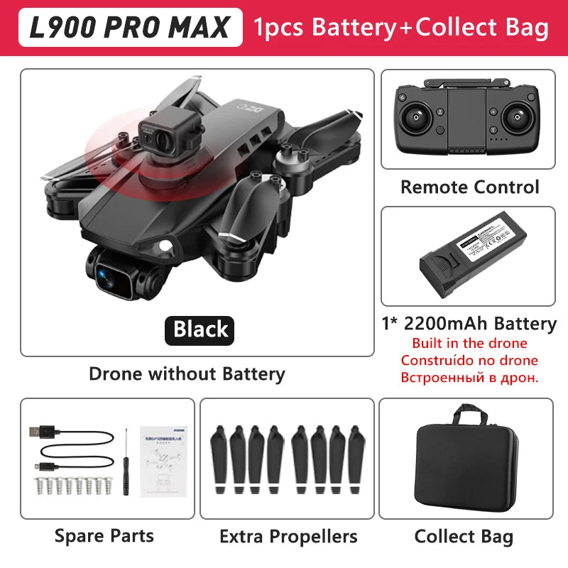 Lightning-Zap SkyVoyager L900 Pro 4K GPS Drone with Dual Camera, 5G WiFi, Brushless Motor, and Foldable Design - LightningZap