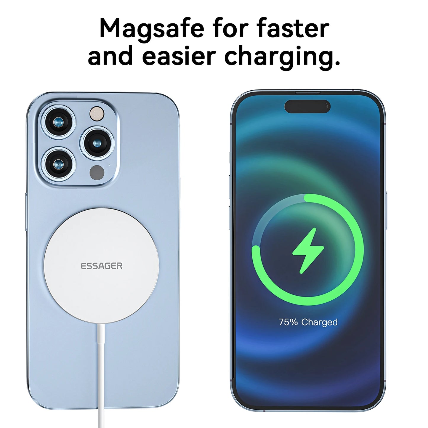 Essager Magnetic Induction Wireless QI charger 3 in 1 phone Fast Charging Stand For Iphone14 Airpods Pro Apple watch Ios Macsafe - LightningZap