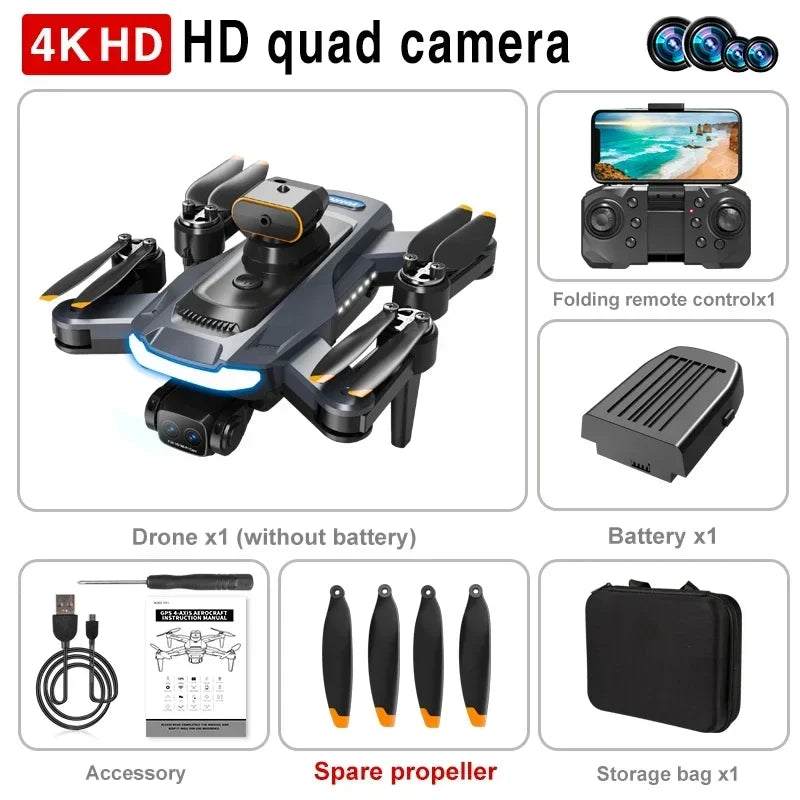 Lightning-Zap AeroVision P17 8K 5G GPS Pro Drone | 4-Camera HD Aerial Photography with Obstacle Avoidance - LightningZap
