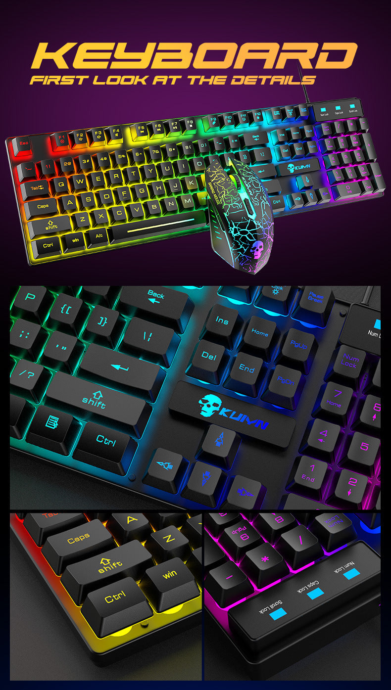 Kuiying T6RGB LED Backlit Keyboard and Mouse Combo - LightningZap