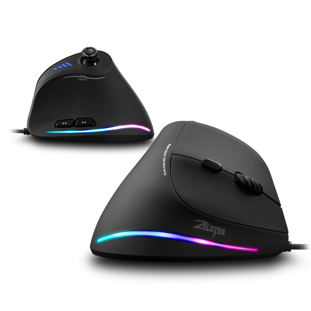 Ergonomic Wired Vertical Optical Programming Mouse - LightningZap