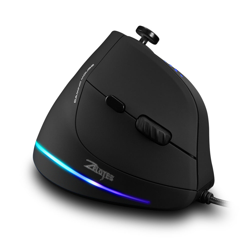 Ergonomic Wired Vertical Optical Programming Mouse - LightningZap