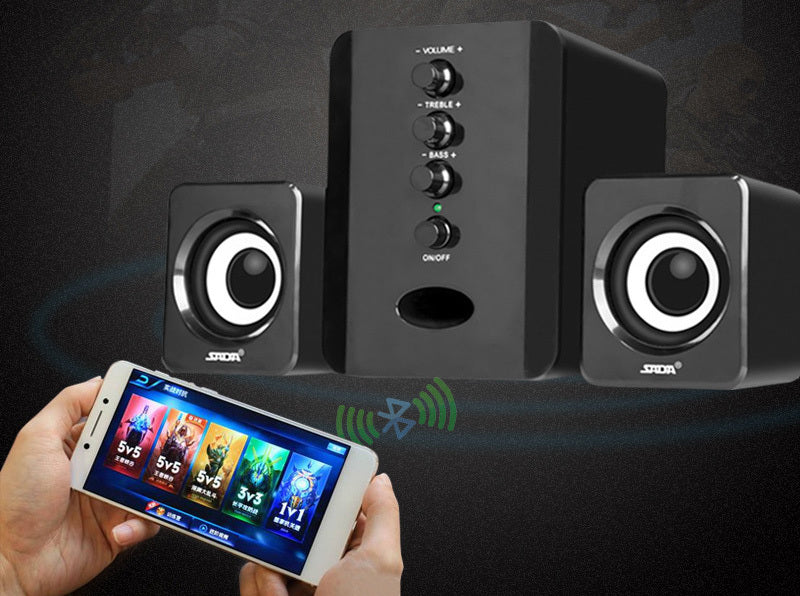 D-202 Computer Speakers with Subwoofer | Stereo Sound System for Music & Smartphones - LightningZap