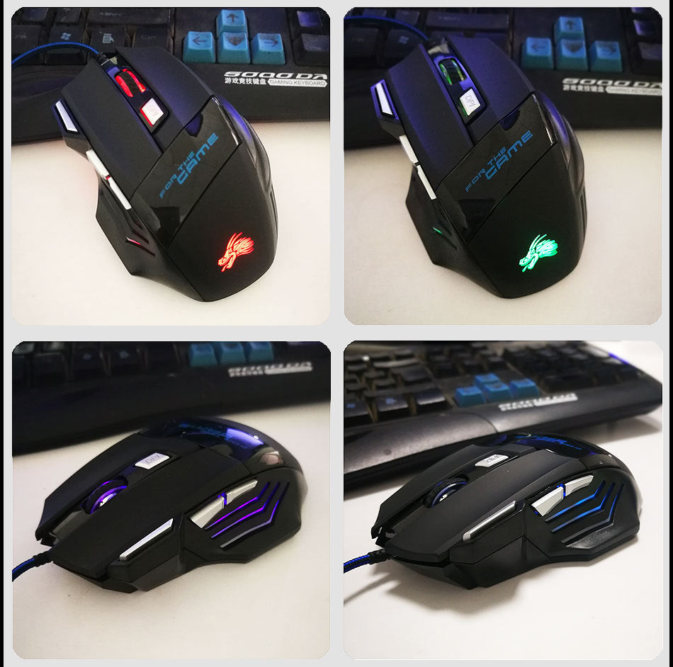 7-Button RGB USB Gaming Mouse with Colorful LED Lights - LightningZap