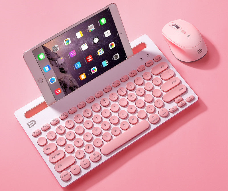 Wireless Bluetooth Mouse & Keyboard Set for iPad in Pink or Black - LightningZap