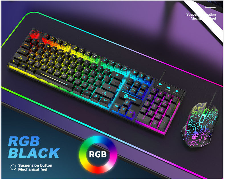 Kuiying T6RGB LED Backlit Keyboard and Mouse Combo - LightningZap