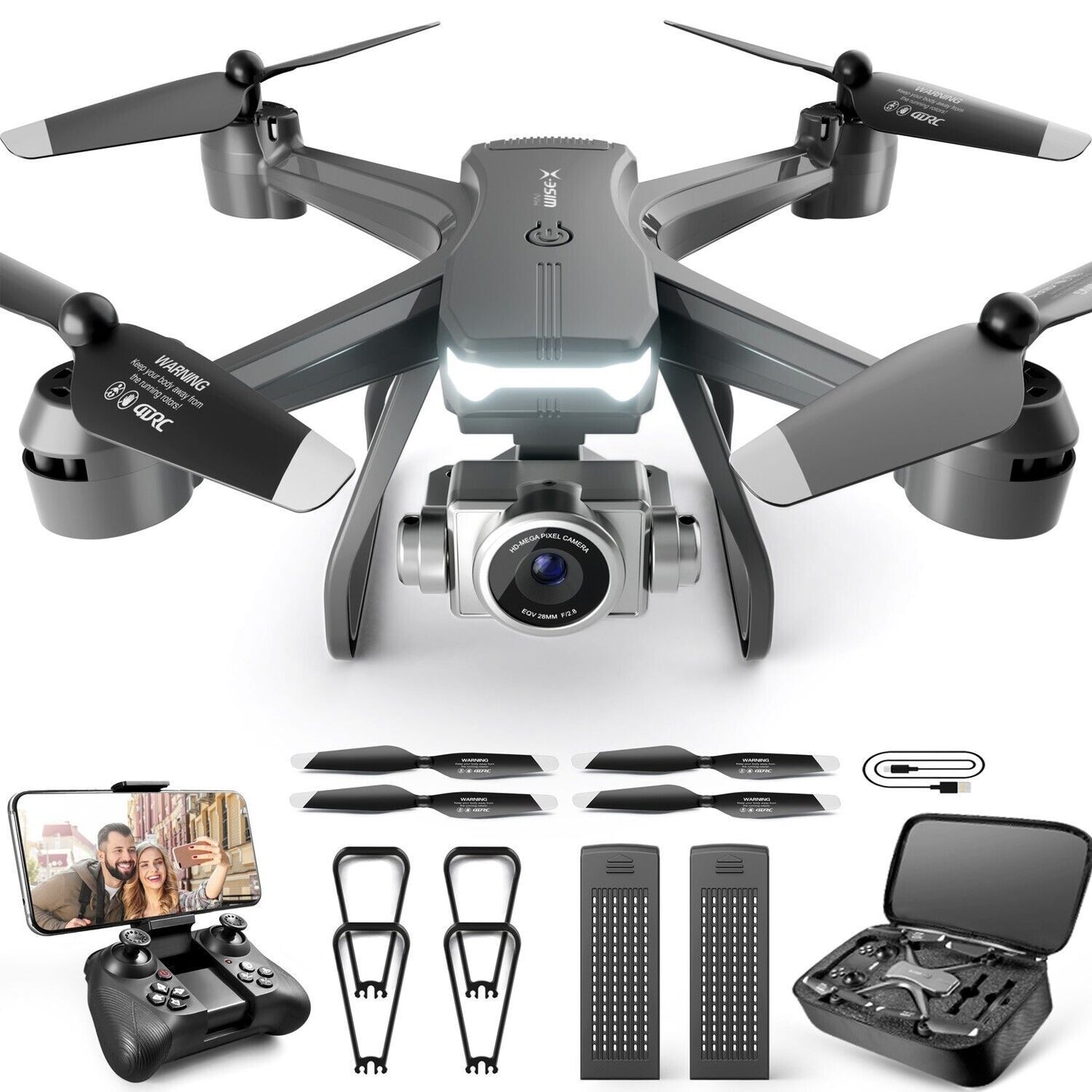 V14 Professional 6K HD Drone with Dual Camera, Wifi FPV, and Portable RC Quadcopter - LightningZap