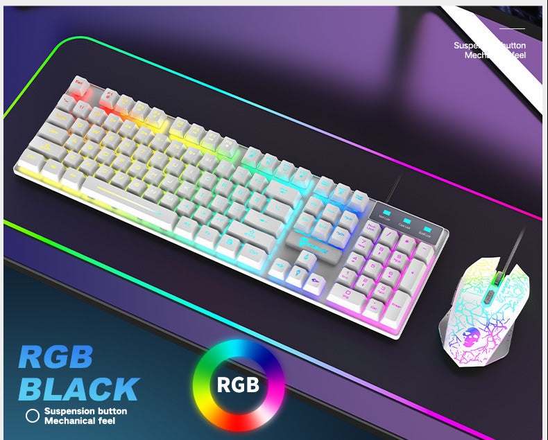 Kuiying T6RGB LED Backlit Keyboard and Mouse Combo - LightningZap