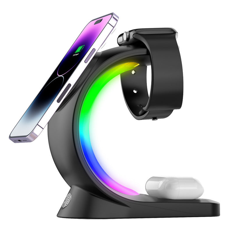 4-in-1 Magnetic Wireless Charger with Fast Charging & LED Light for Apple Devices - LightningZap