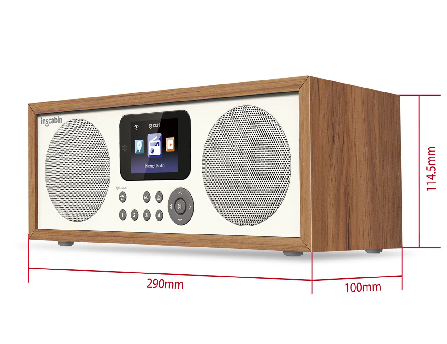 WiFi Digital Radio Bluetooth 5.0 Speaker with MP3 Player, LED Display, U Disk Support, Alarm Clock & DAB Radio