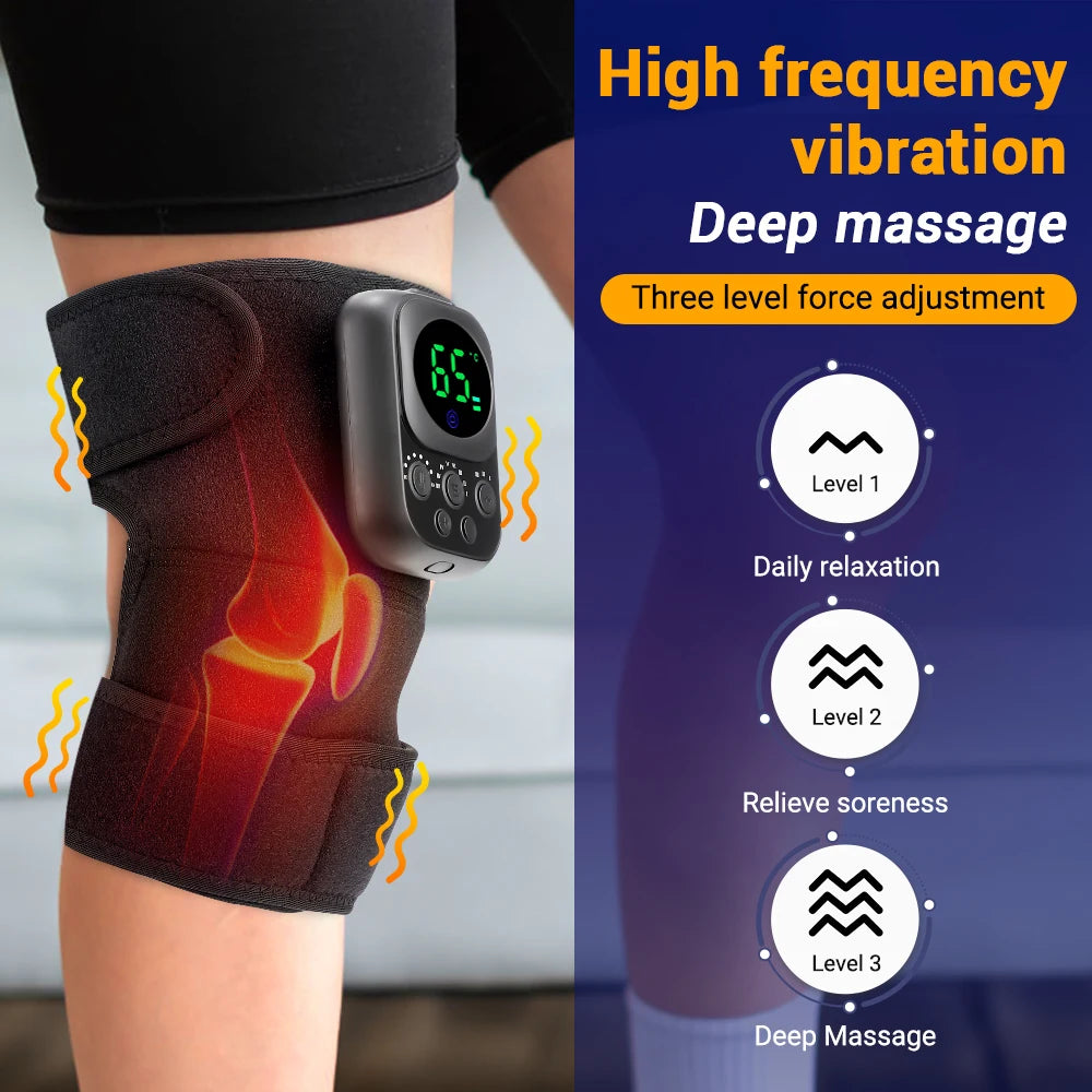 Wireless Heated Knee, Shoulder & Elbow Massager with Vibration & Hot Compress - LightningZap