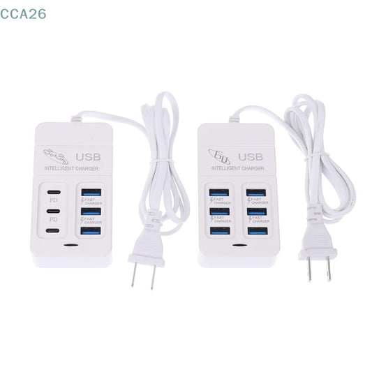 6-Port USB Wall Charger, 35W PD Type-C Fast Charging Hub – US Plug - LightningZap