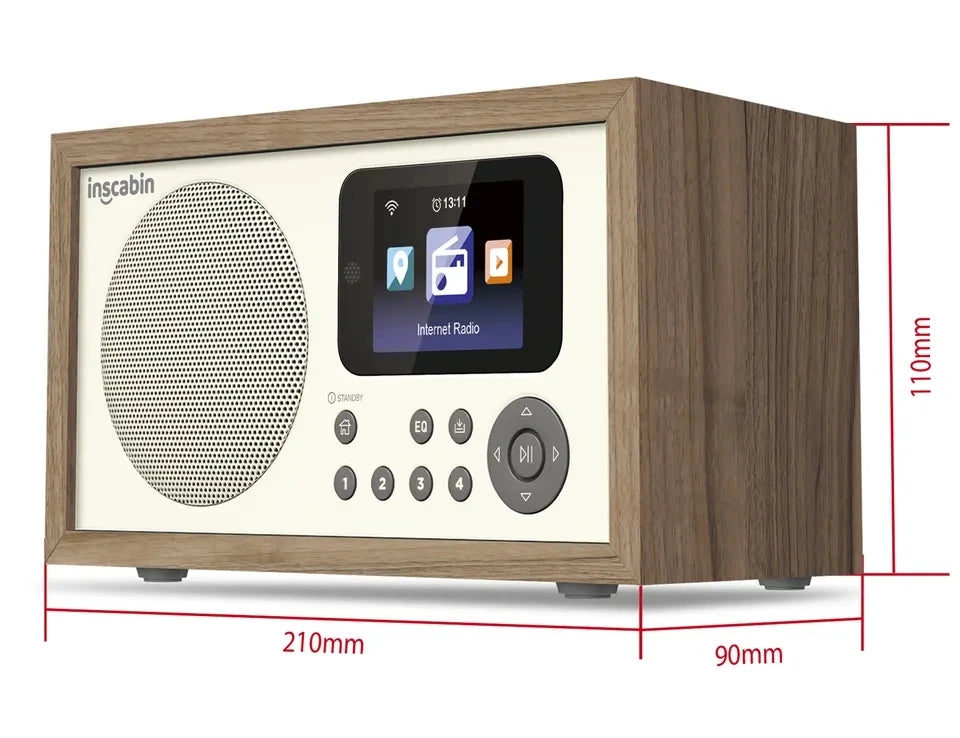 WiFi Digital Radio Bluetooth 5.0 Speaker with MP3 Player, LED Display, U Disk Support, Alarm Clock & DAB Radio