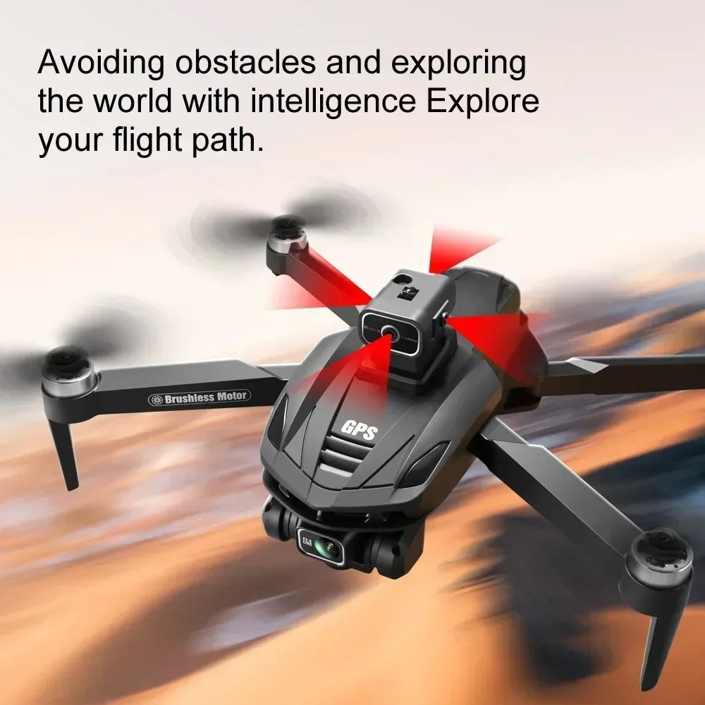 Lightning-Zap Bexine Falcon V168 Professional 8K Drone with Triple Camera, GPS, Wide-Angle Lens & Obstacle Avoidance