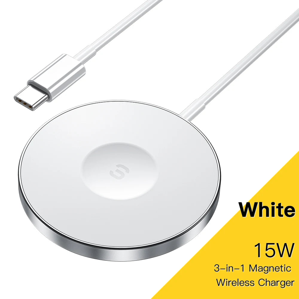 Essager Magnetic Induction Wireless QI charger 3 in 1 phone Fast Charging Stand For Iphone14 Airpods Pro Apple watch Ios Macsafe