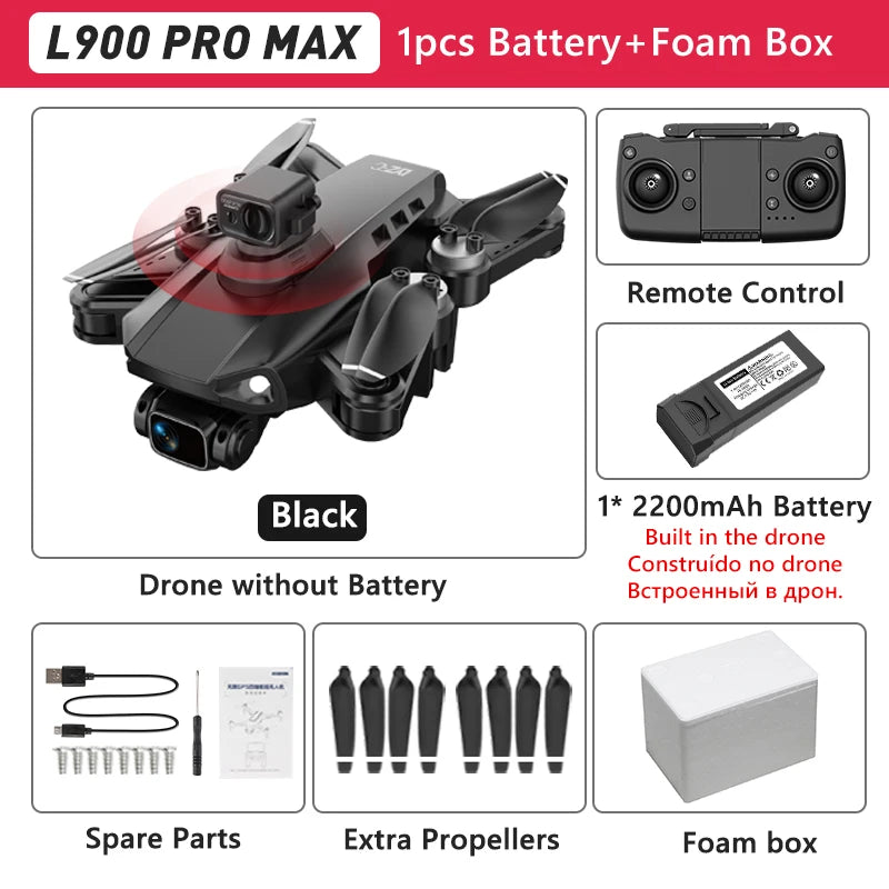 Lightning-Zap SkyVoyager L900 Pro 4K GPS Drone with Dual Camera, 5G WiFi, Brushless Motor, and Foldable Design