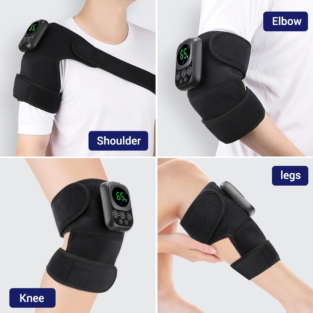 Wireless Heated Knee, Shoulder & Elbow Massager with Vibration & Hot Compress - LightningZap