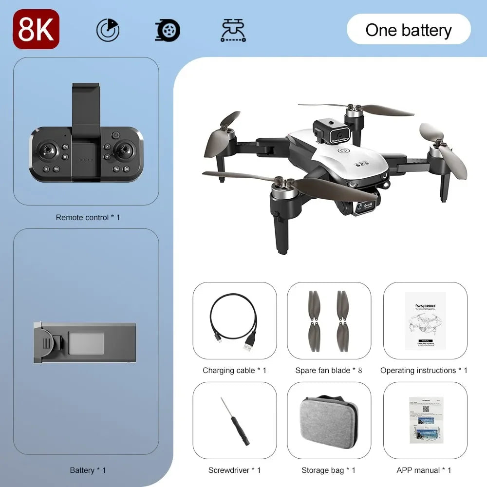 Lightning-Zap SkyPulse 8K Pro Drone – HD Dual Camera, Brushless Motors, Obstacle Avoidance, Foldable Quadcopter for Aerial Photography