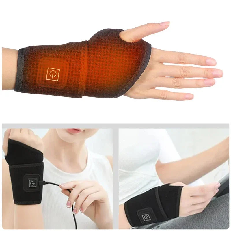 Wrist Brace Carpal Tunnel Arthritis Tendonitis Protector Electric Heating USB Rechargeable Breathable Support Hand Wristband Pad - LightningZap