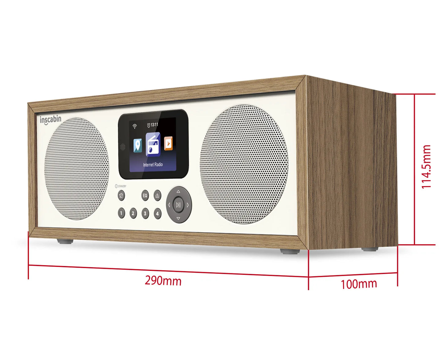 WiFi Digital Radio Bluetooth 5.0 Speaker with MP3 Player, LED Display, U Disk Support, Alarm Clock & DAB Radio