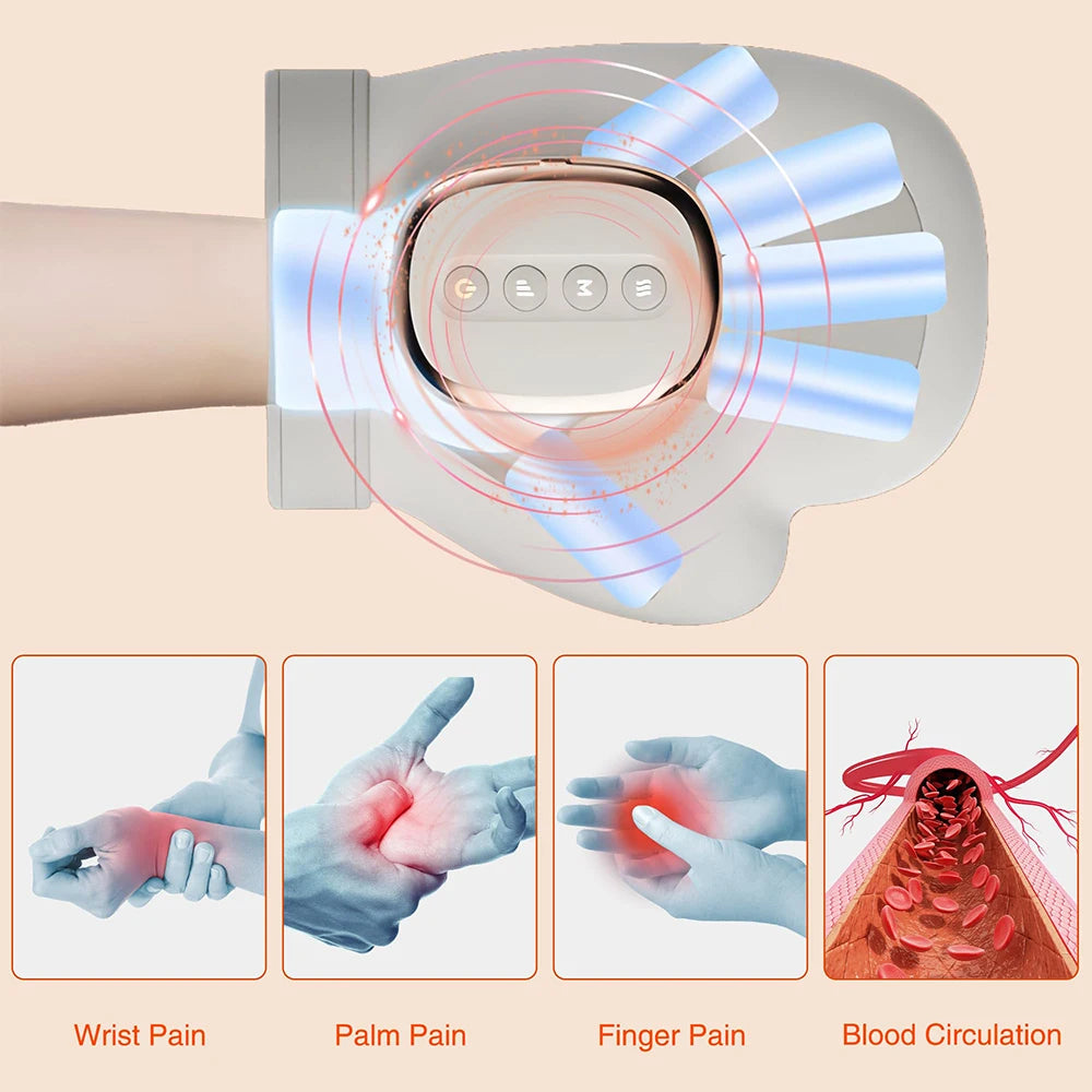 Cordless Electric Hand Massager with Heat, Vibration & Air Compression - LightningZap