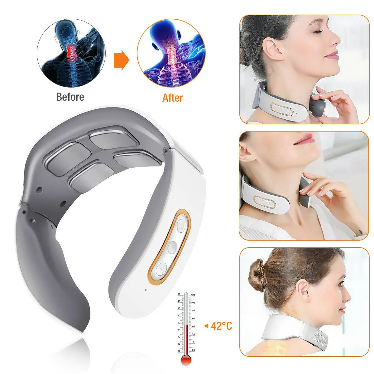 Electric Neck and Shoulder Massager with Heat & TENSE Therapy