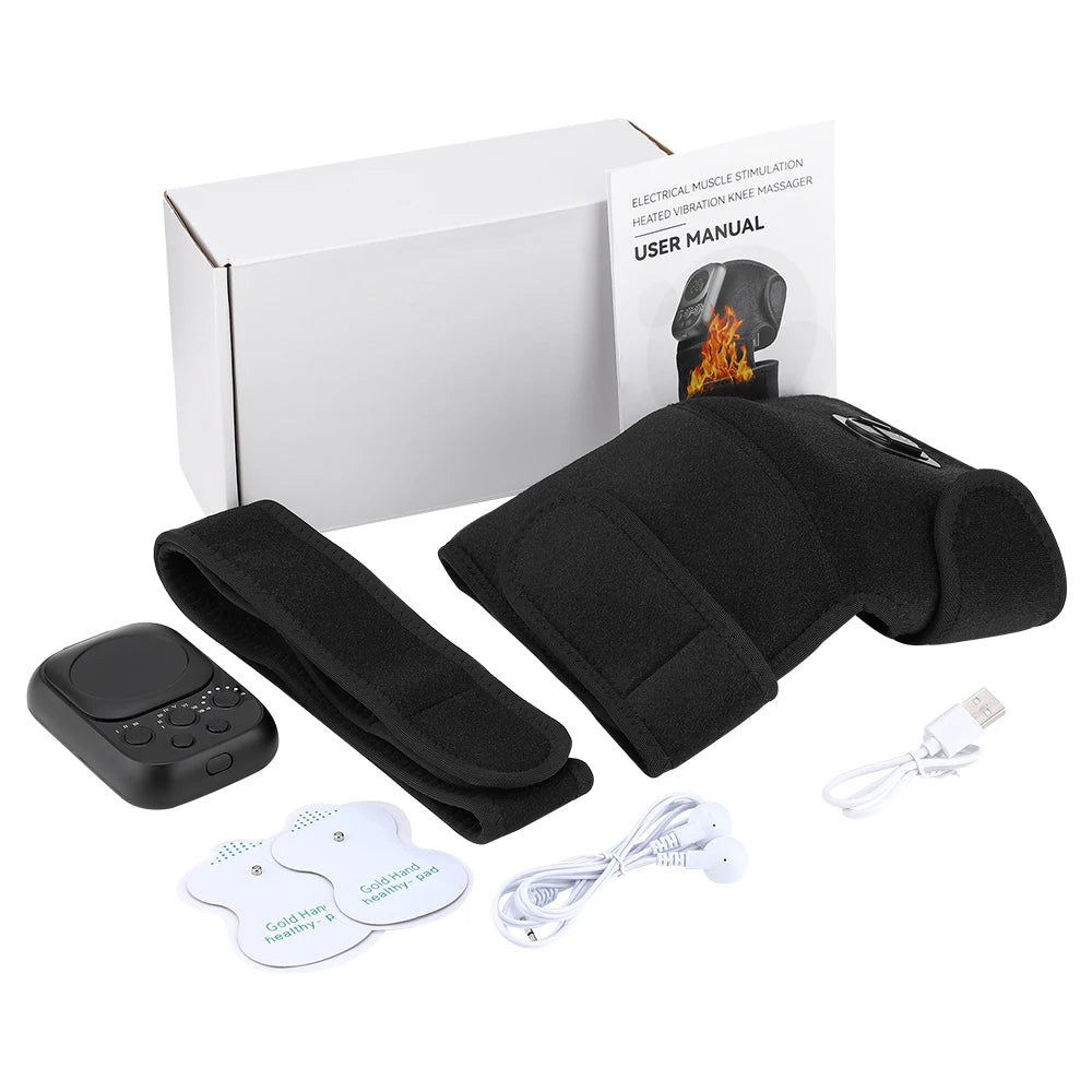 Wireless Heated Knee, Shoulder & Elbow Massager with Vibration & Hot Compress - LightningZap