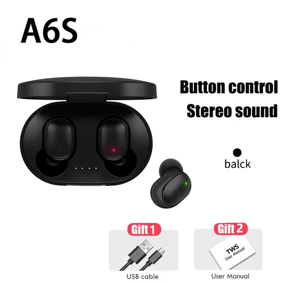 A6S Bluetooth 5.0 In-Ear TWS Waterproof Sports Earbuds with Mic