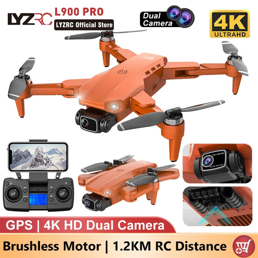 Lightning-Zap SkyVoyager L900 Pro 4K GPS Drone with Dual Camera, 5G WiFi, Brushless Motor, and Foldable Design